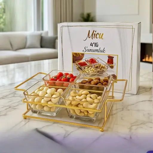 مضيفة مكسرات و حلوى