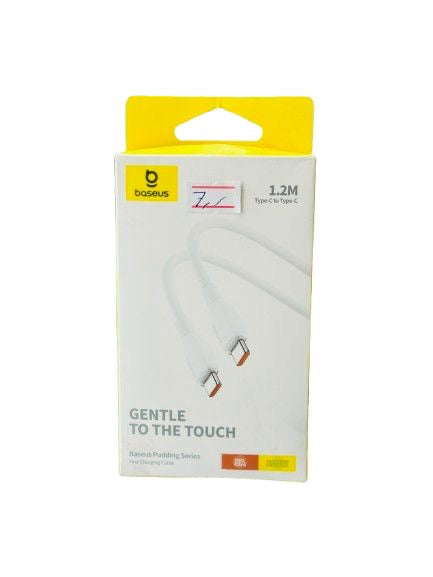 وصلة شاحن من بيسوس طولها متر وعشرين بلون ابيض