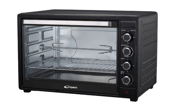 فرن كهرباء كونتي 75 لتر مع مروحة + شواي اسود EV 75002 BK