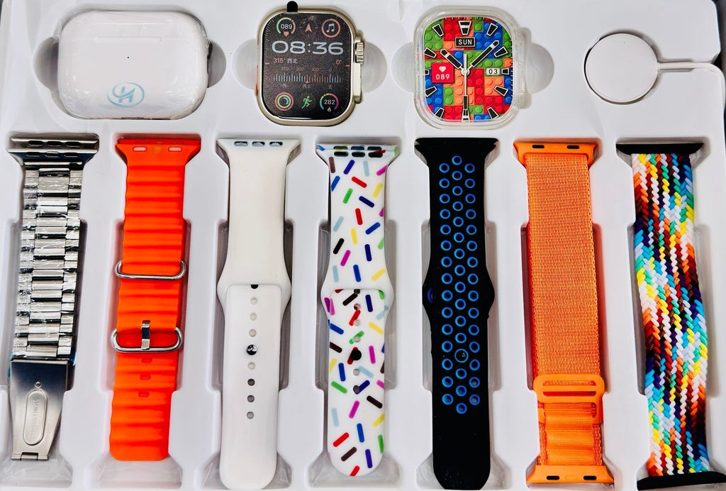 بكج ساعة مع ٧ كساتك وايرابودز