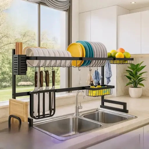 حامل تجفيف الاطباق فوق الحوض